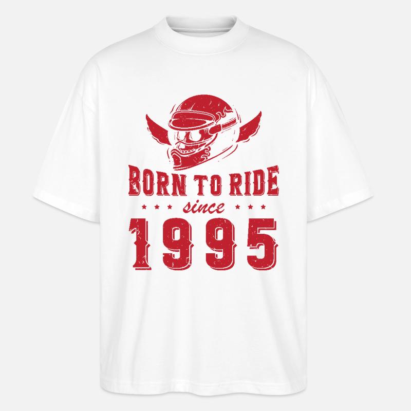 Né pour rouler depuis 1995 - T-shirt bio Blaster 2.0 coupe oversize Stanley/Stella Unisexe - blanc