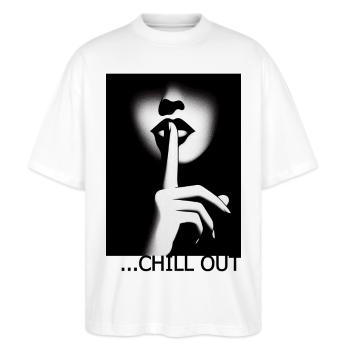 Chill Out - Stanley/Stella Oversized Unisex Bio T-Shirt Blaster 2.0 - Weiß - Vorne - Alina (178cm) & Michal (187cm)