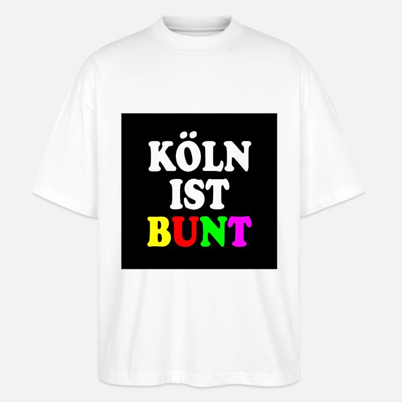 Köln ist bunt - Stanley/Stella Oversized Unisex Bio T-Shirt Blaster 2.0 - Weiß