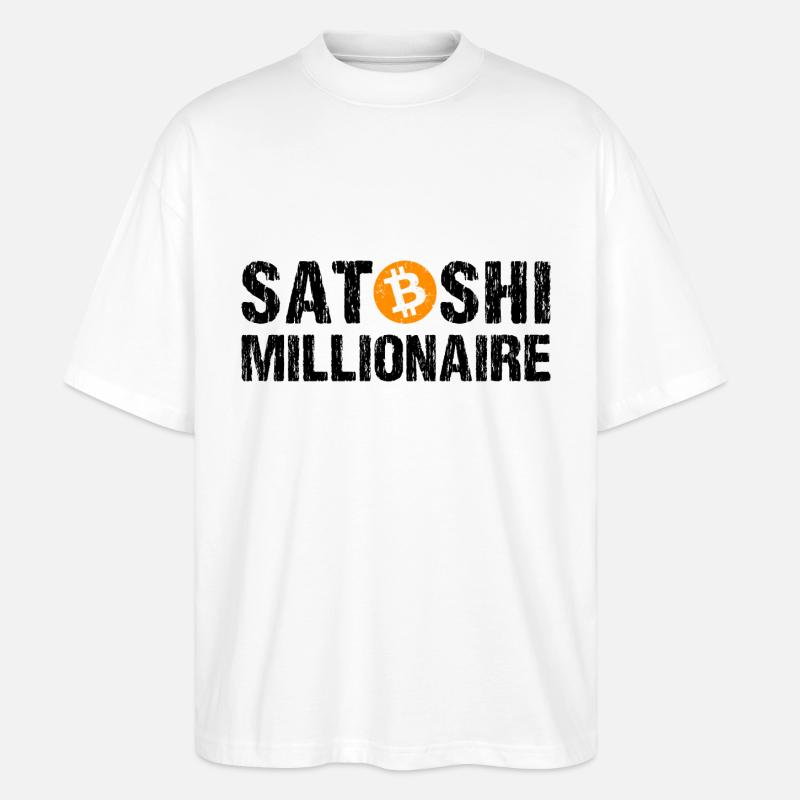 Satoshi Millionaire Kryptowährung Bitcoin - Stanley/Stella Oversized Unisex Bio T-Shirt Blaster 2.0 - Weiß