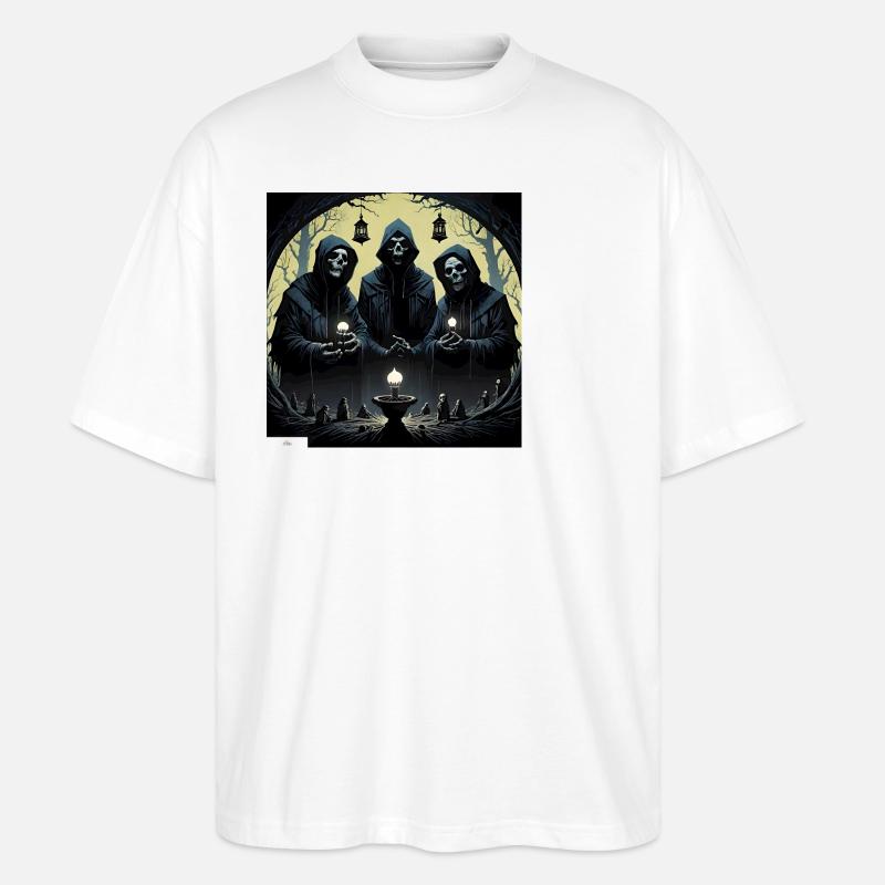 Horror-Kultfreunde - Stanley/Stella Oversized Unisex Bio T-Shirt Blaster 2.0 - Weiß