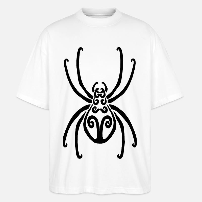 Schwarze Spinne - Stanley/Stella Oversized Unisex Bio T-Shirt Blaster 2.0 - Weiß