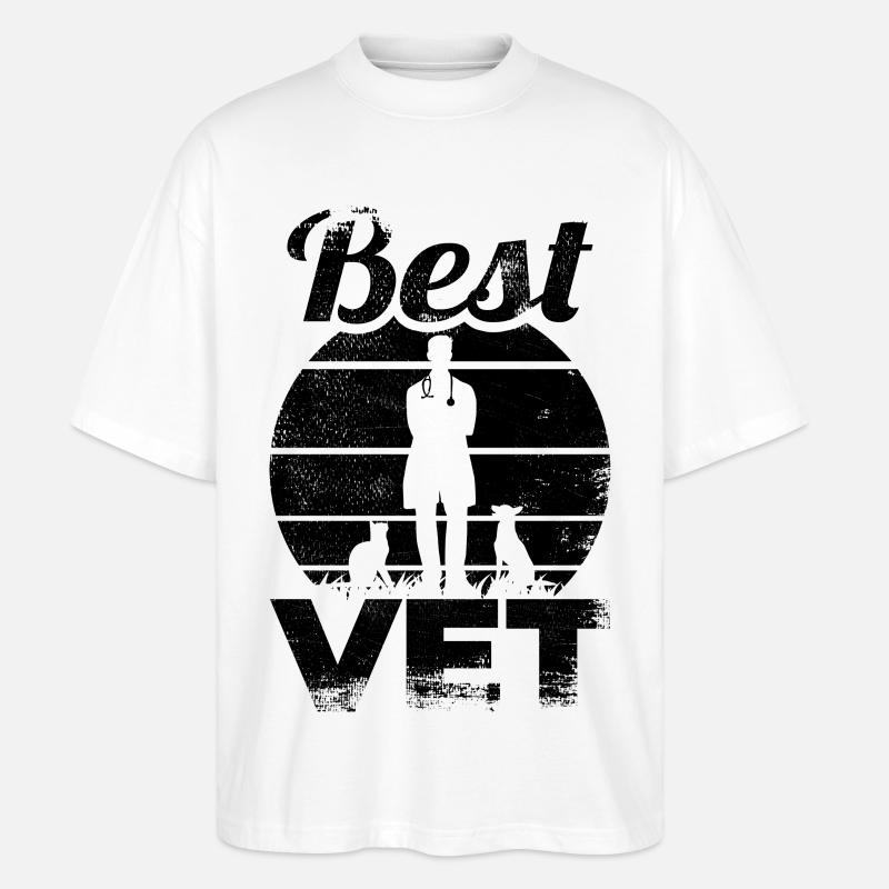 Bester Tiermediziner - Stanley/Stella Oversized Unisex Bio T-Shirt Blaster 2.0 - Weiß