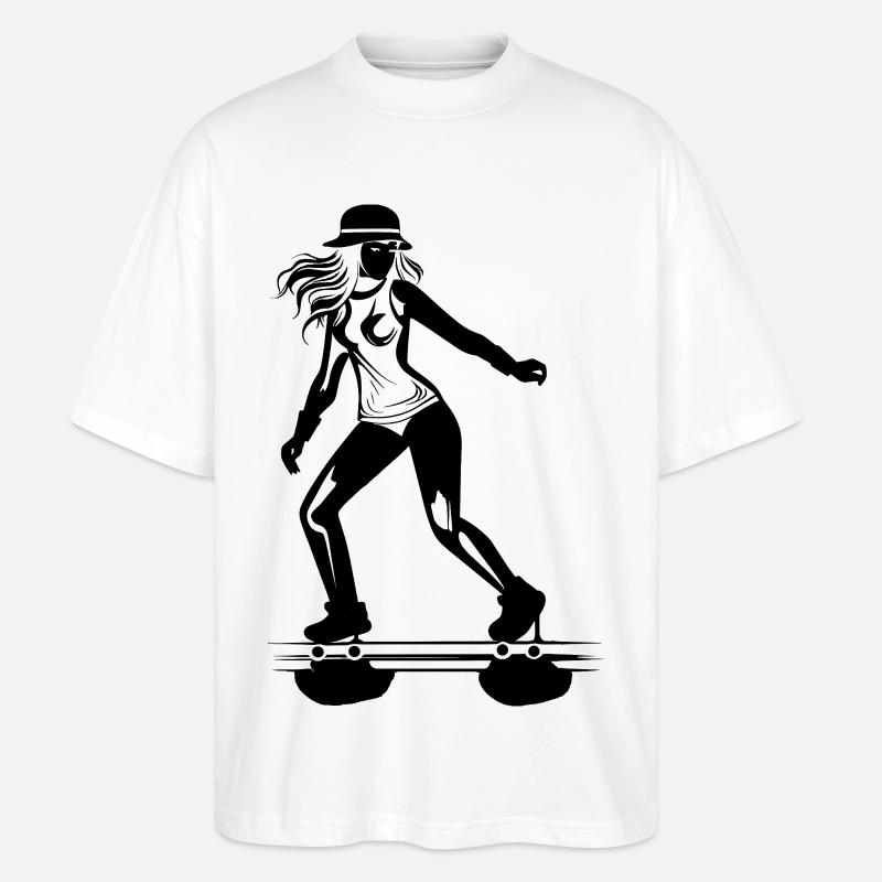 Rollschuh Mädchen - Stanley/Stella Oversized Unisex Bio T-Shirt Blaster 2.0 - Weiß