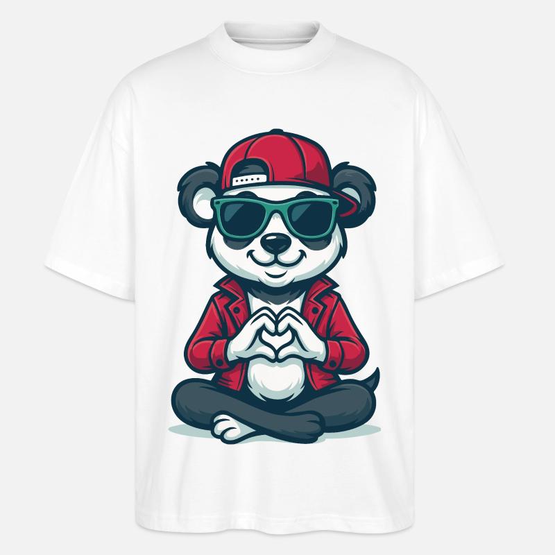 Chill Heart Panda - Stanley/Stella Oversized Unisex Bio T-Shirt Blaster 2.0 - Weiß