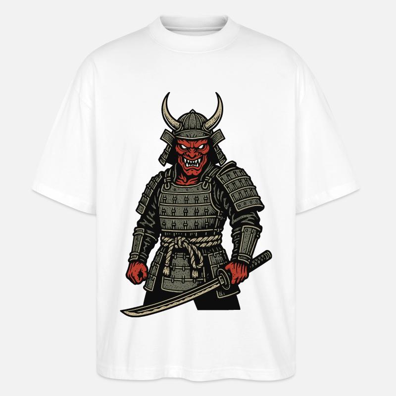 Oni Samurai - Guerrier Démoniaque - T-shirt bio Blaster 2.0 coupe oversize Stanley/Stella Unisexe - blanc