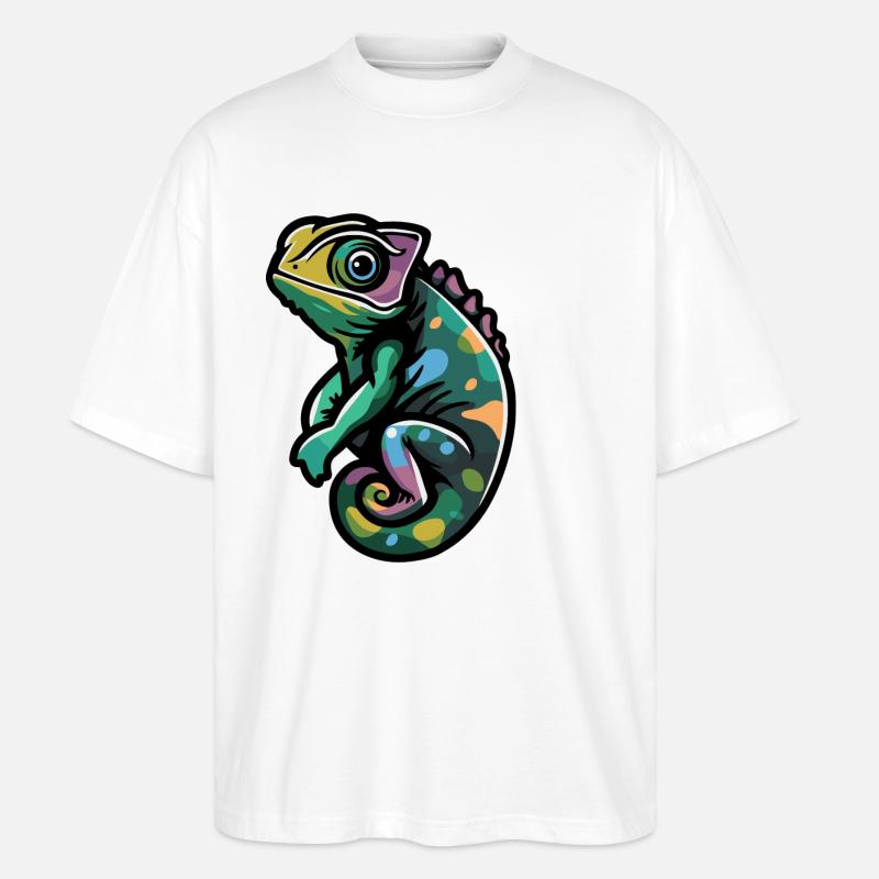 Bande dessinée caméléon - T-shirt bio Blaster 2.0 coupe oversize Stanley/Stella Unisexe - blanc