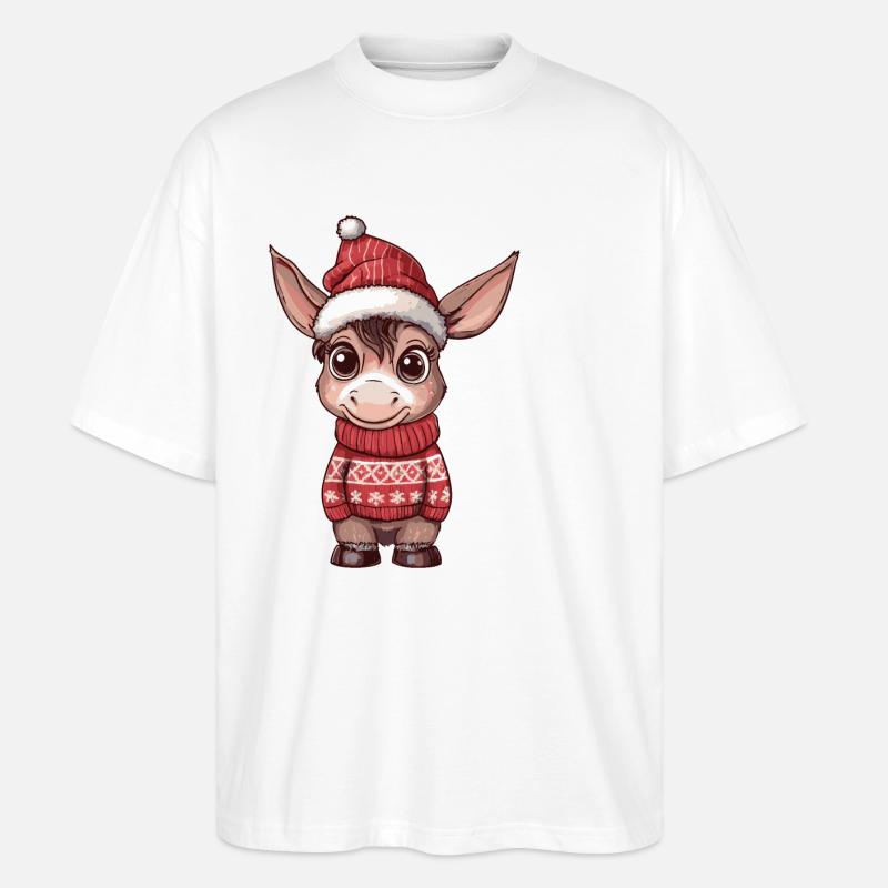 Esel Weihnachten Comic - Stanley/Stella Oversized Unisex Bio T-Shirt Blaster 2.0 - Weiß