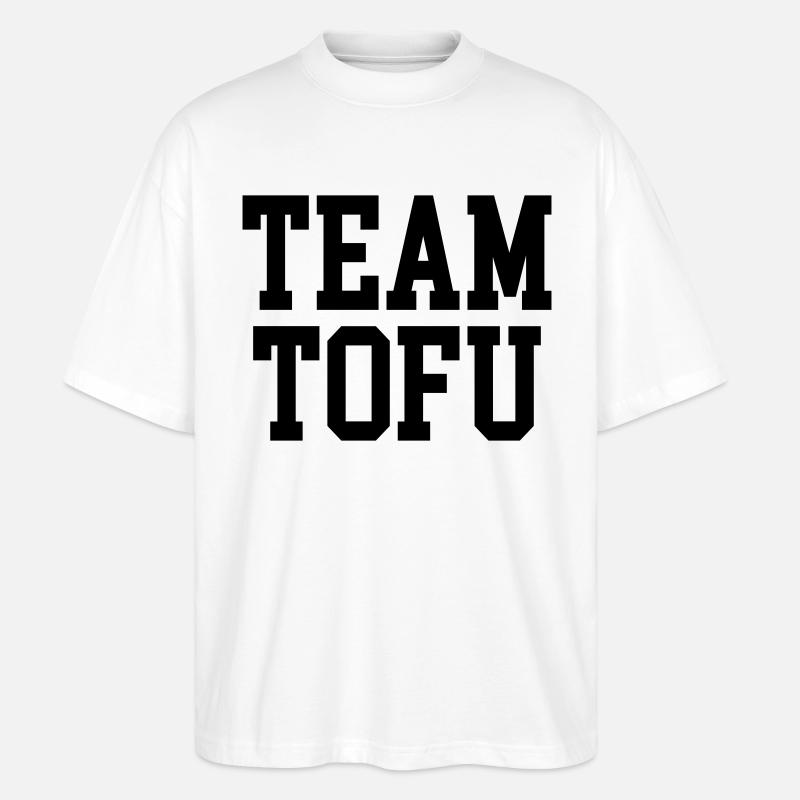 Team Tofu Schwarz - Stanley/Stella Oversized Unisex Bio T-Shirt Blaster 2.0 - Weiß