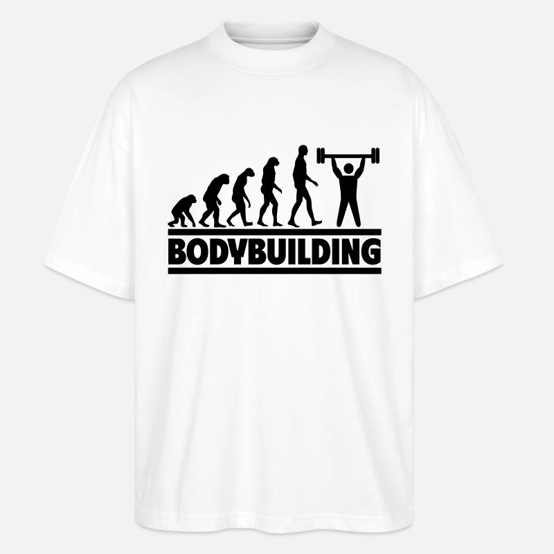 Évolution de la musculation - T-shirt bio Blaster 2.0 coupe oversize Stanley/Stella Unisexe - blanc