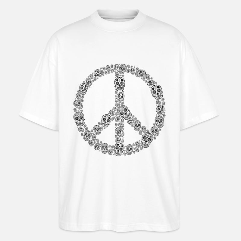 Skull Peace - Stanley/Stella Oversized Unisex Bio T-Shirt Blaster 2.0 - Weiß