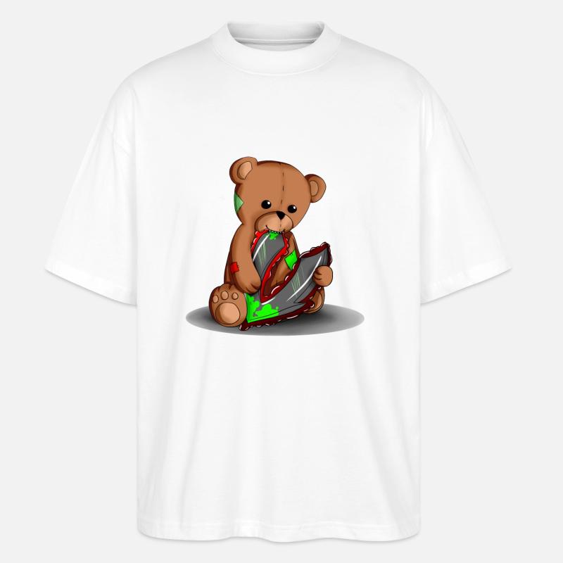 Teddy avec logo - T-shirt bio Blaster 2.0 coupe oversize Stanley/Stella Unisexe - blanc