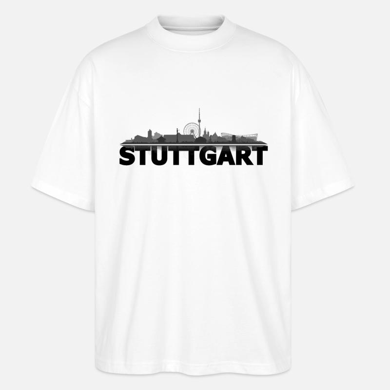 stuttgart_dunkel - Stanley/Stella Oversized Unisex Bio T-Shirt Blaster 2.0 - Weiß