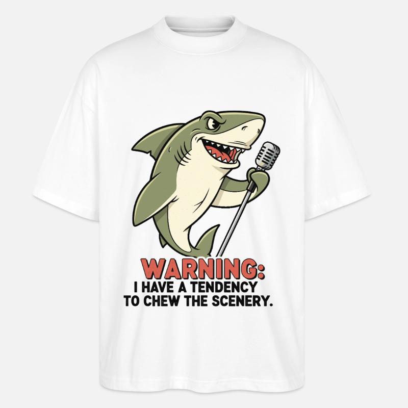 Requin de scène - T-shirt bio Blaster 2.0 coupe oversize Stanley/Stella Unisexe - blanc