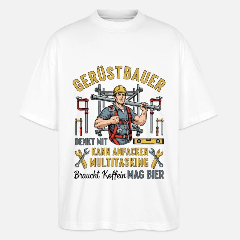 Der Gerüstbauer - Stanley/Stella Oversized Unisex Bio T-Shirt Blaster 2.0 - Weiß