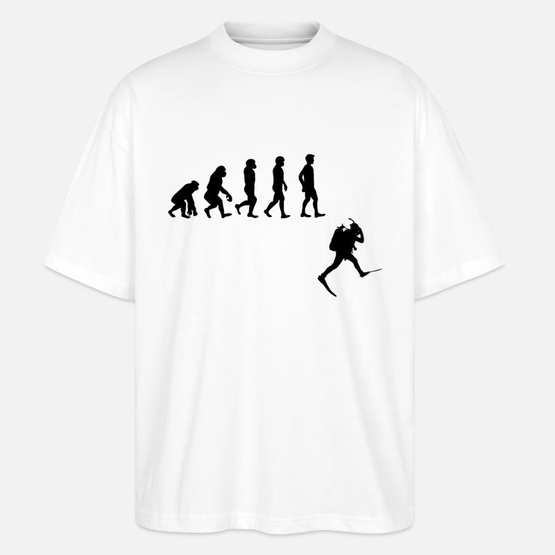 Evolution Freediving Free Diving Plongée - T-shirt bio Blaster 2.0 coupe oversize Stanley/Stella Unisexe - blanc