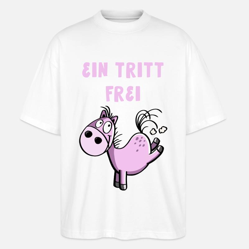 Ein Tritt Frei Pferdchen - Stanley/Stella Oversized Unisex Bio T-Shirt Blaster 2.0 - Weiß