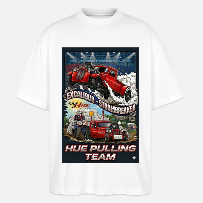 Tshirt_Hue_Pulling_Team - T-shirt bio Blaster 2.0 coupe oversize Stanley/Stella Unisexe - blanc