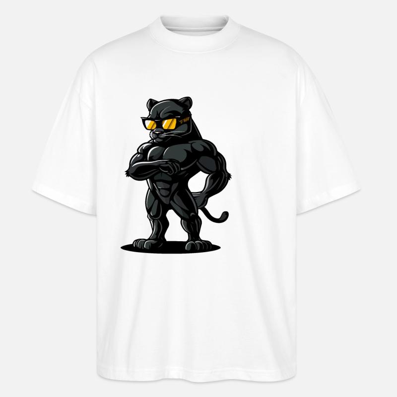 Panther Tier - Stanley/Stella Oversized Unisex Bio T-Shirt Blaster 2.0 - Weiß