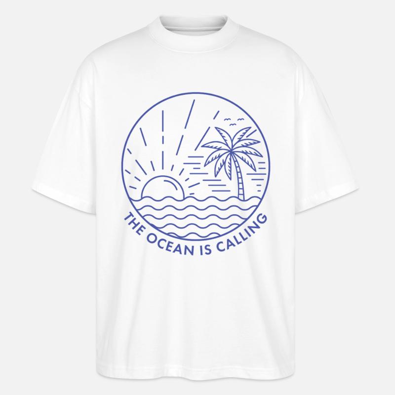Der Ozean ruft - Stanley/Stella Oversized Unisex Bio T-Shirt Blaster 2.0 - Weiß
