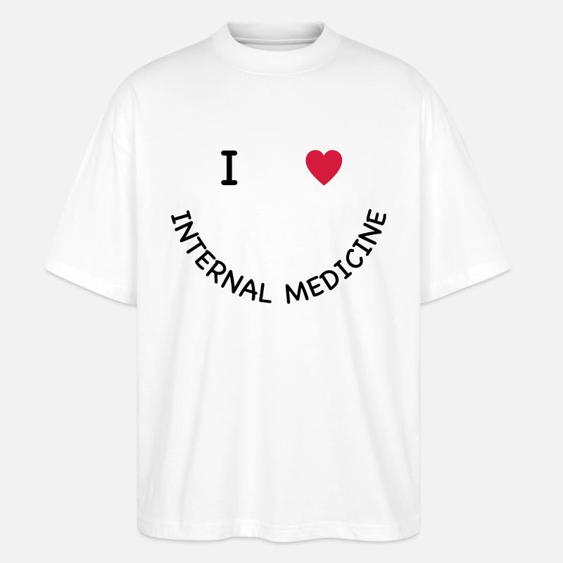 J'adore la médecine interne - T-shirt bio Blaster 2.0 coupe oversize Stanley/Stella Unisexe - blanc
