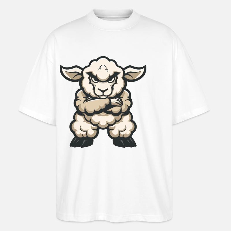 Schaf Comic - Stanley/Stella Oversized Unisex Bio T-Shirt Blaster 2.0 - Weiß