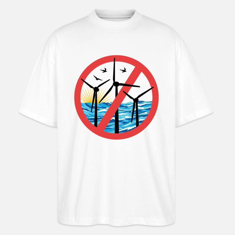 Stopp Offshore Windkraft - Stanley/Stella Oversized Unisex Bio T-Shirt Blaster 2.0 - Weiß