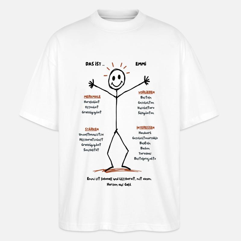 Emmis Herzvolle Welt - Stanley/Stella Oversized Unisex Bio T-Shirt Blaster 2.0 - Weiß