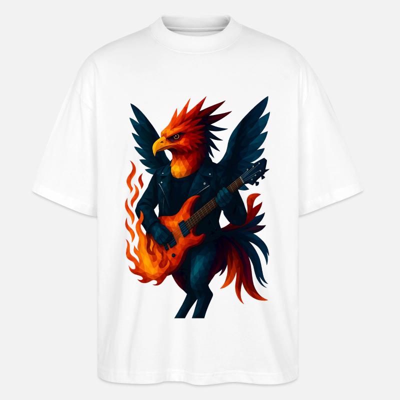 WPAP Style Animals - Guitariste Phoenix - T-shirt bio Blaster 2.0 coupe oversize Stanley/Stella Unisexe - blanc