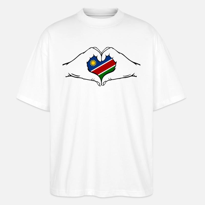 Namibia Flagge Herzform - Stanley/Stella Oversized Unisex Bio T-Shirt Blaster 2.0 - Weiß