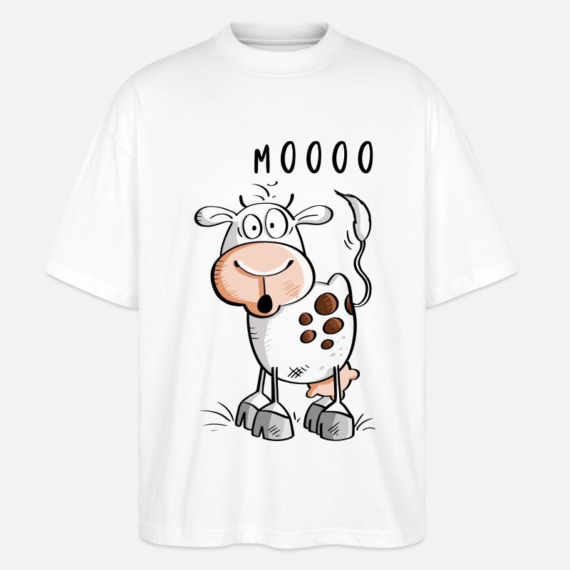 Mooo Kuh Comic - Kühe - Stanley/Stella Oversized Unisex Bio T-Shirt Blaster 2.0 - Weiß