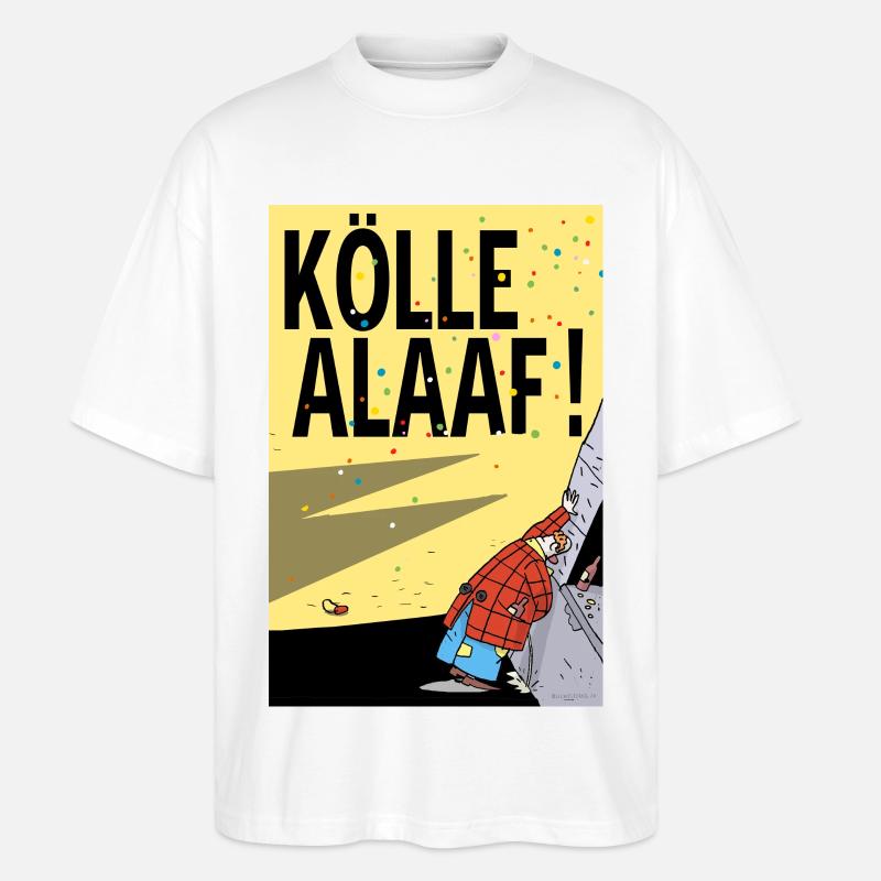 Köln Karneval Alaaf Cartoon - Stanley/Stella Oversized Unisex Bio T-Shirt Blaster 2.0 - Weiß