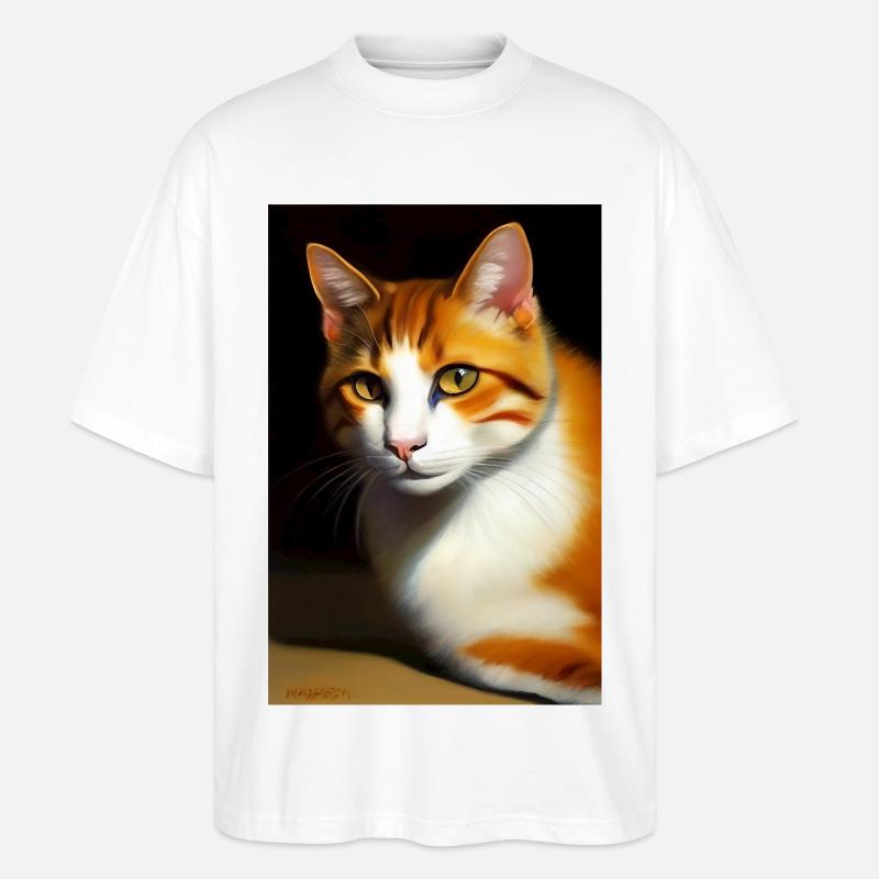 Image du chat - T-shirt bio Blaster 2.0 coupe oversize Stanley/Stella Unisexe - blanc