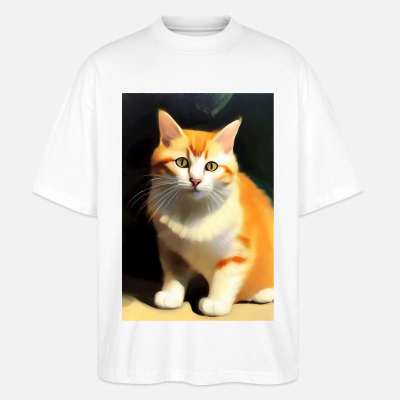 Image du chat - T-shirt bio Blaster 2.0 coupe oversize Stanley/Stella Unisexe - blanc