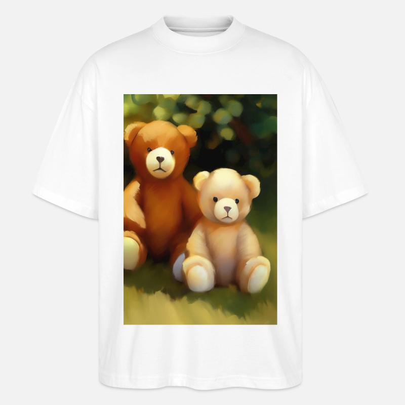 Teddybär - Stanley/Stella Oversized Unisex Bio T-Shirt Blaster 2.0 - Weiß