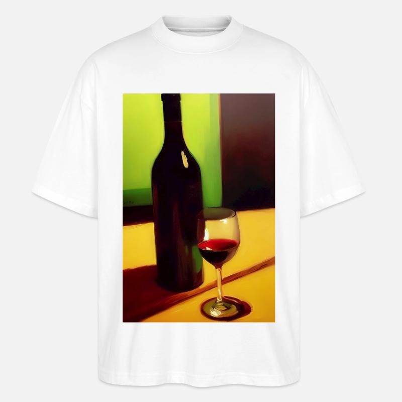 Wein Trinker - Stanley/Stella Oversized Unisex Bio T-Shirt Blaster 2.0 - Weiß