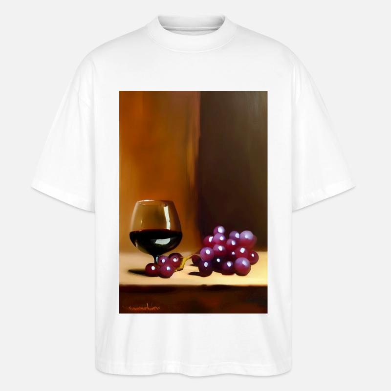 Wein Trinker - Stanley/Stella Oversized Unisex Bio T-Shirt Blaster 2.0 - Weiß