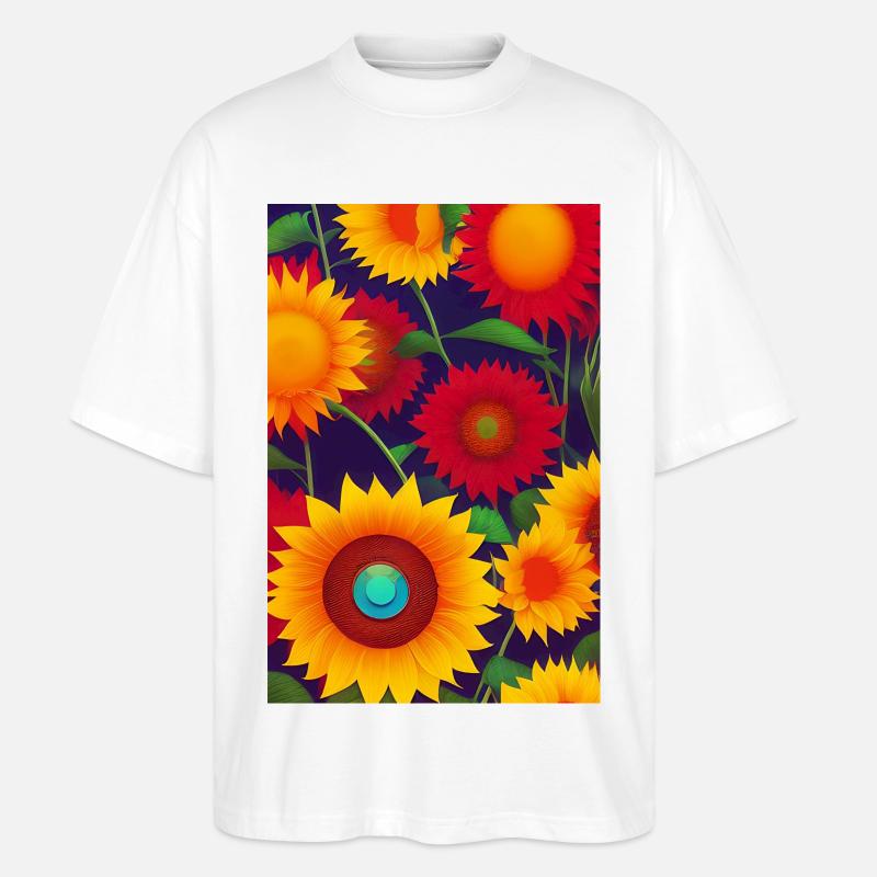 Sonnenblumen - Stanley/Stella Oversized Unisex Bio T-Shirt Blaster 2.0 - Weiß