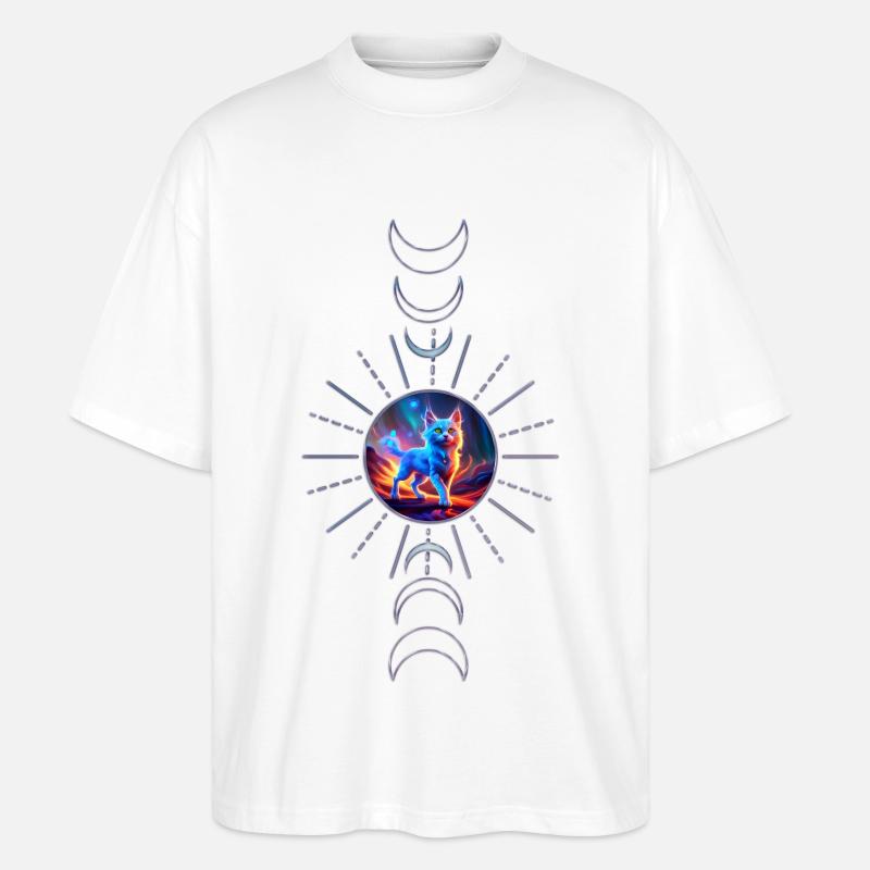 Wunderbare blaue Katze. - Stanley/Stella Oversized Unisex Bio T-Shirt Blaster 2.0 - Weiß