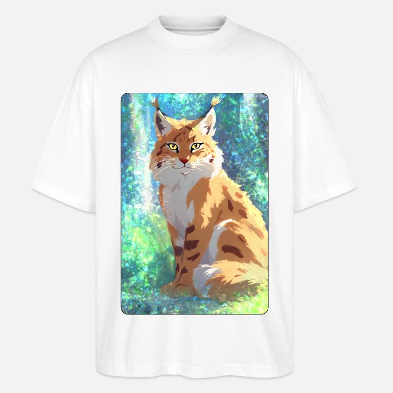 Luchs im Wald - Stanley/Stella Oversized Unisex Bio T-Shirt Blaster 2.0 - Weiß