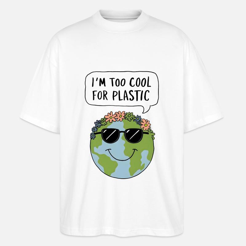 Too Cool for Plastic - Stanley/Stella Oversized Unisex Bio T-Shirt Blaster 2.0 - Weiß