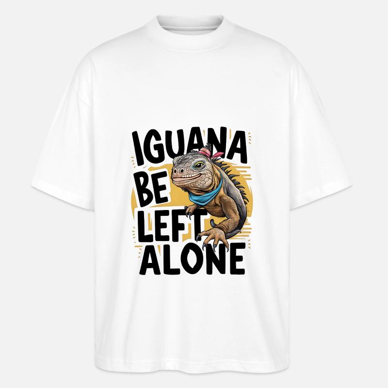 Iguana Be Left Alone - Stanley/Stella Oversized Unisex Bio T-Shirt Blaster 2.0 - Weiß