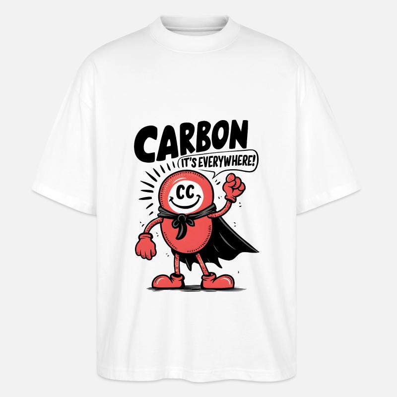 Comic Carbon - It's Everywhere! - Stanley/Stella Oversized Unisex Bio T-Shirt Blaster 2.0 - Weiß