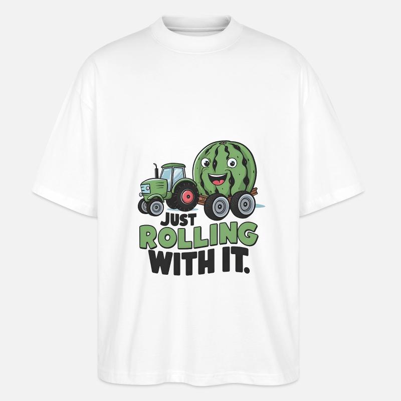 Just Rolling With It - Stanley/Stella Oversized Unisex Bio T-Shirt Blaster 2.0 - Weiß