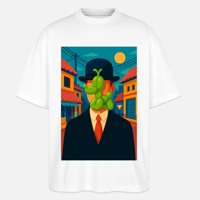 Mann (mit einem geschwollenen Hund) - Stanley/Stella Oversized Unisex Bio T-Shirt Blaster 2.0 - Weiß