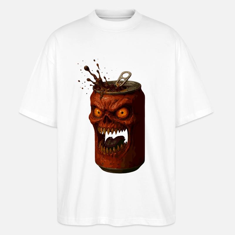 Wütige Horror Dose - Stanley/Stella Oversized Unisex Bio T-Shirt Blaster 2.0 - Weiß