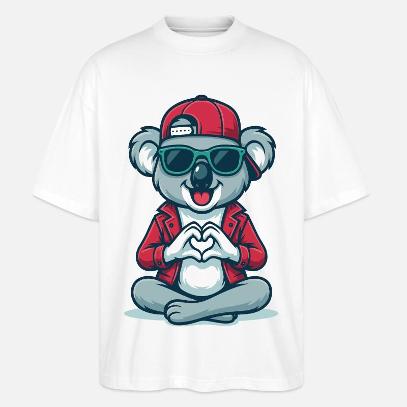 Chill Heart Koala - Stanley/Stella Oversized Unisex Bio T-Shirt Blaster 2.0 - Weiß