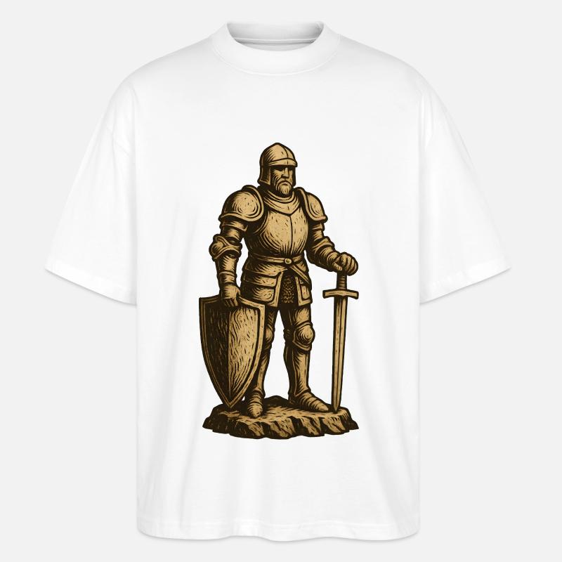 Ritter im historischen Kampfgewand - Stanley/Stella Oversized Unisex Bio T-Shirt Blaster 2.0 - Weiß