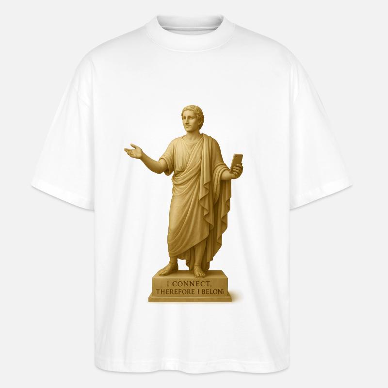 Moderne griechische Statue mit Smartphone - Stanley/Stella Oversized Unisex Bio T-Shirt Blaster 2.0 - Weiß