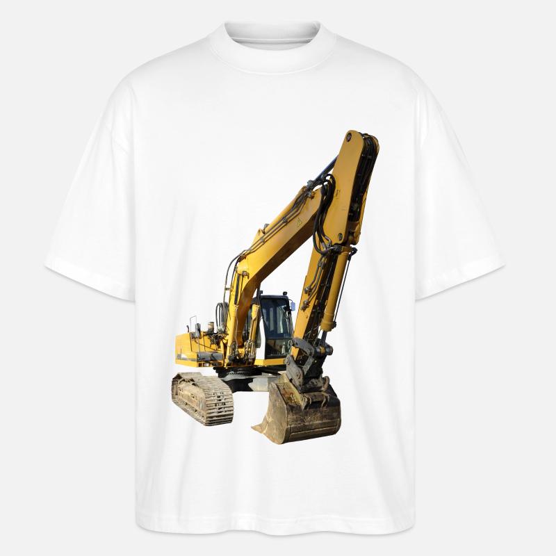 Kettenbagger - Stanley/Stella Oversized Unisex Bio T-Shirt Blaster 2.0 - Weiß